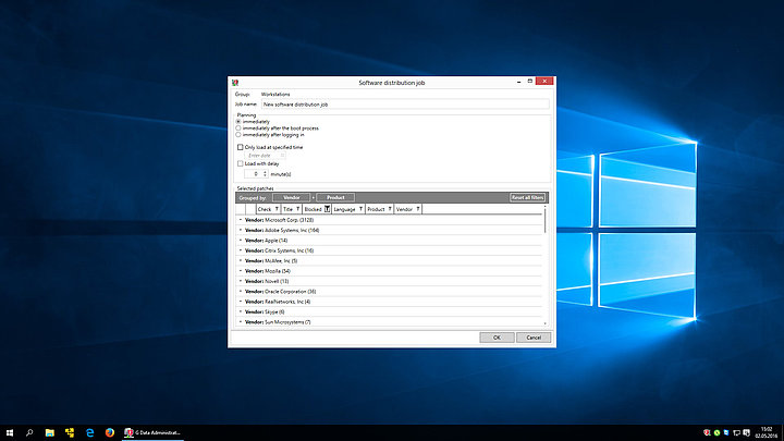 G DATA Patch Management – Fonction de distribution des correctifs