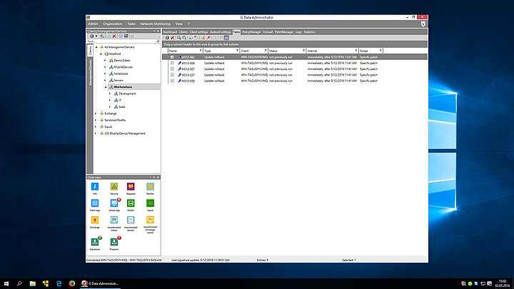 G DATA Patch Management – Liste des demandes d’annulation