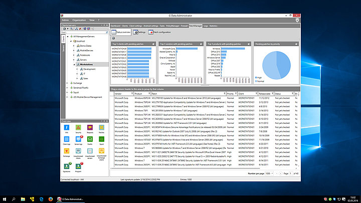G DATA Patch Management – Liste des correctifs actuellement disponibles