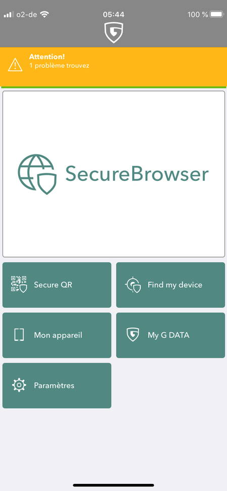 G DATA Mobile Security iOS: Homescreen G DATA Mobile Security iOS: Homescreen
