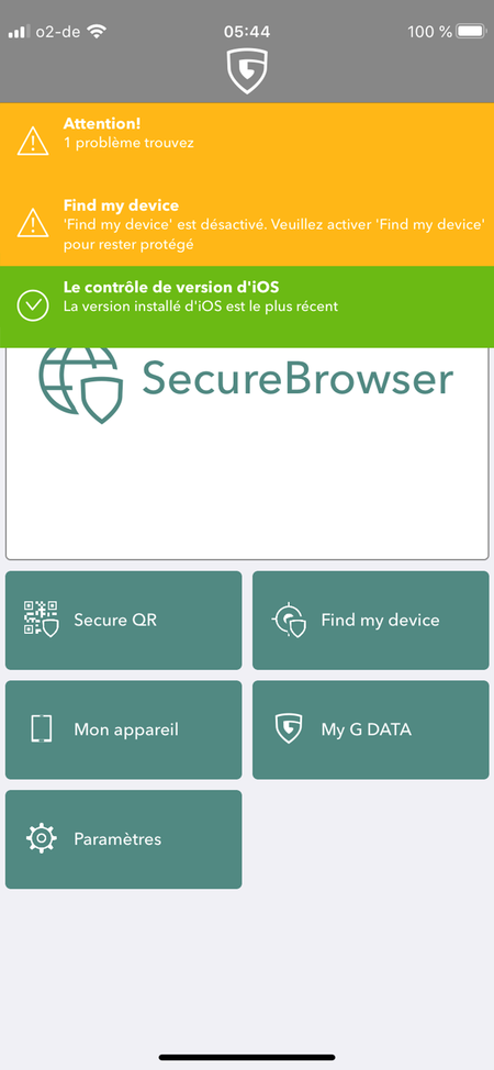 G DATA Mobile Security iOS: Notification G DATA Mobile Security iOS: Notification