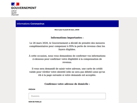 Hameçonnage se faisant passer pour le gouvernement Hameçonnage se faisant passer pour le gouvernement